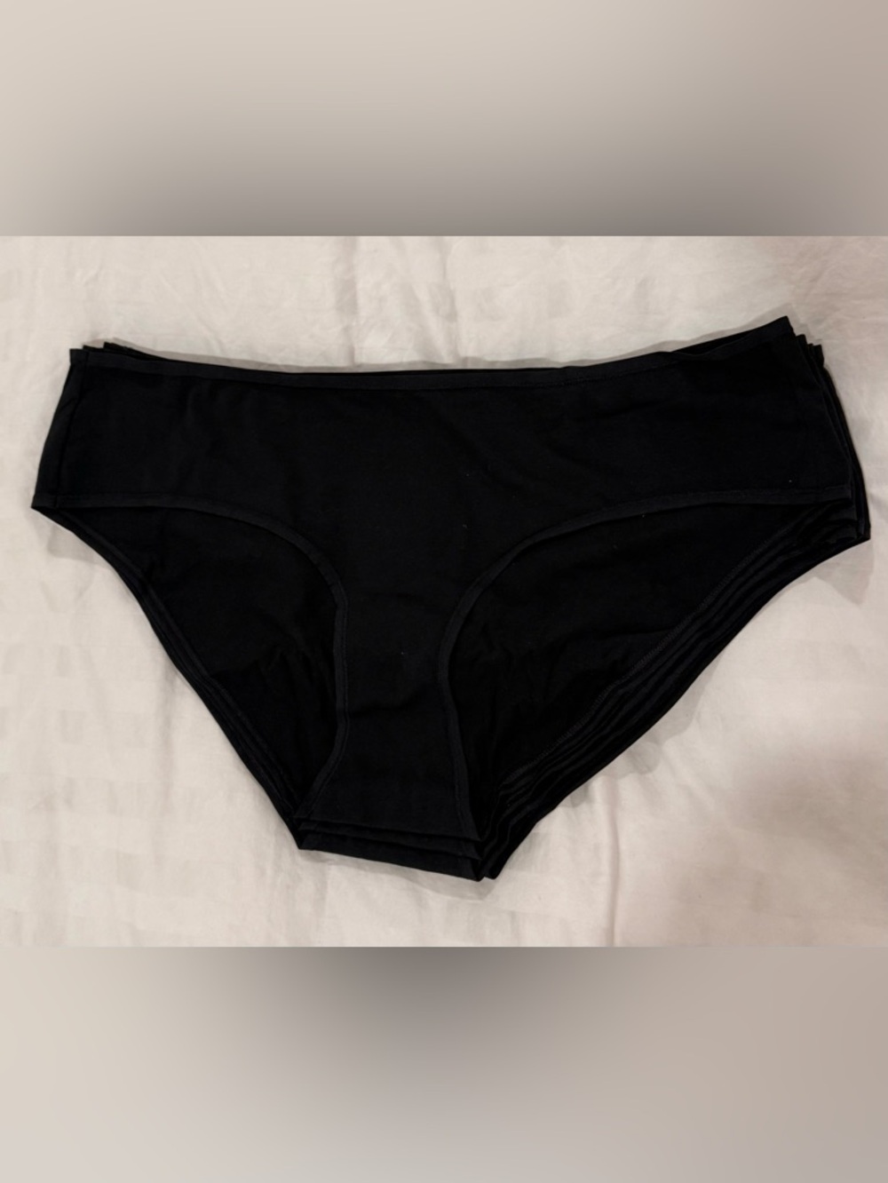 Quince Organic Cotton Hipster Women's Cotton Bikini Panties, SIX PACK, Black, XL